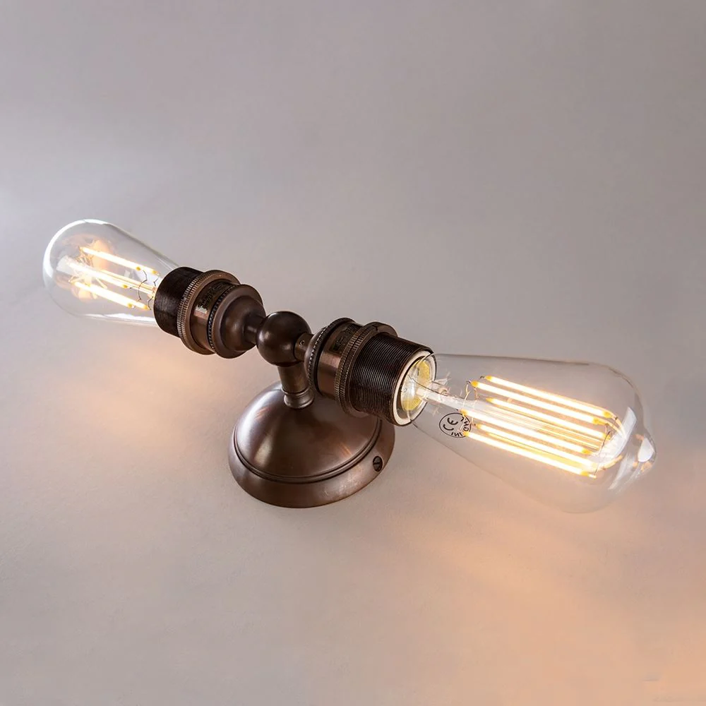 Old School Electric Twin Industrial Wall Light - Image 2