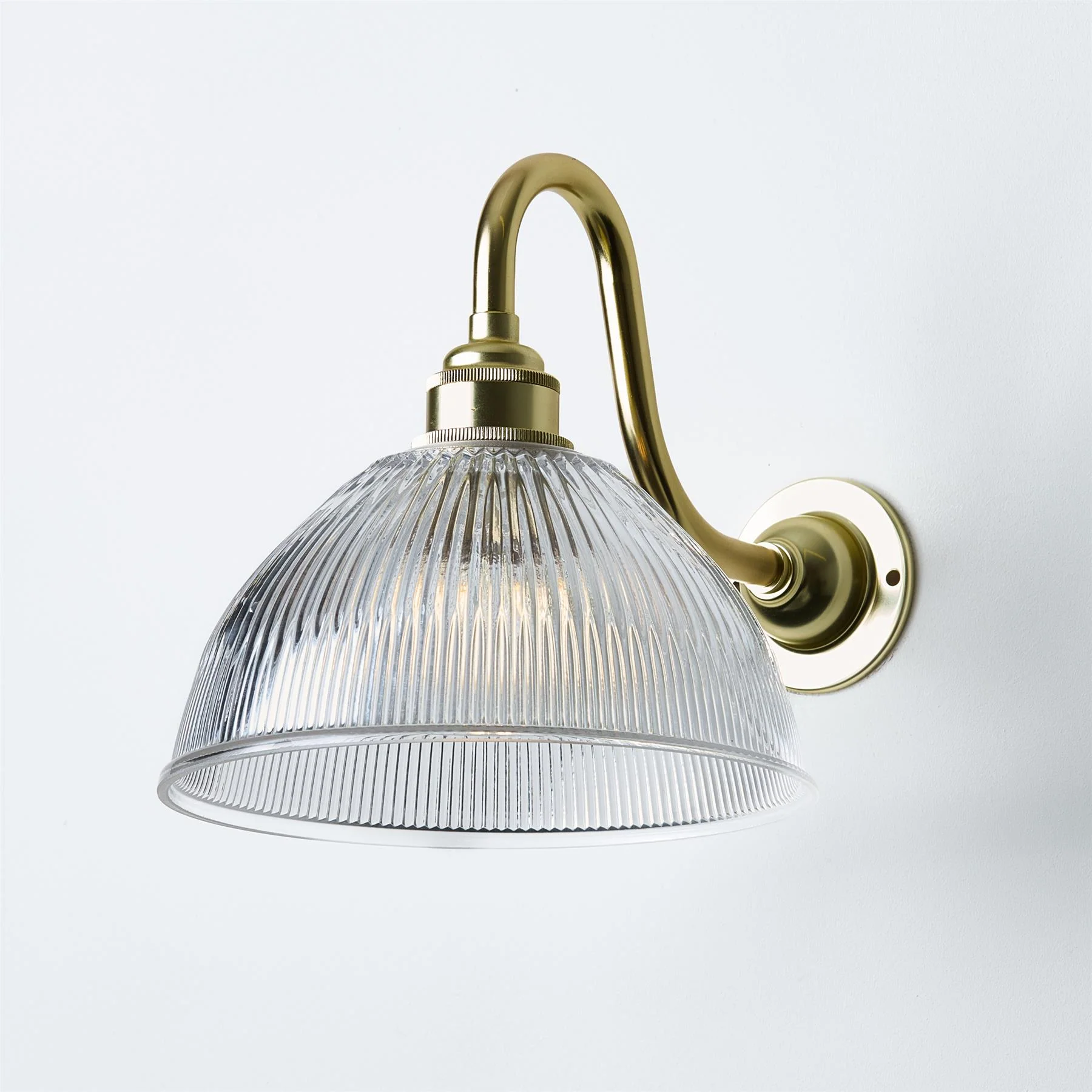 Old School Electric Prismatic Dome Wall Light : Swan Arm - Image 10