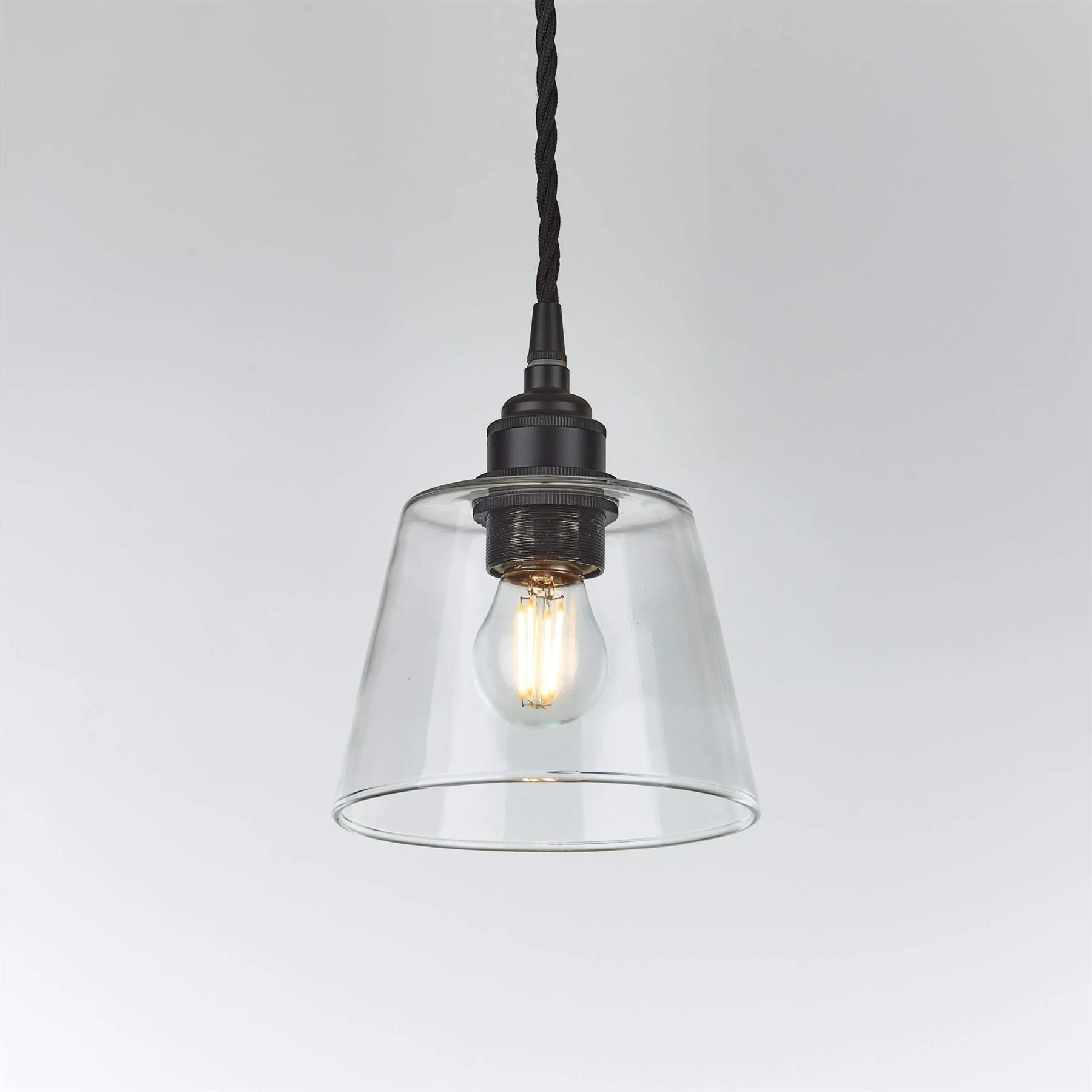 Old School Electric Tapered Blown Pendant Light - Image 4