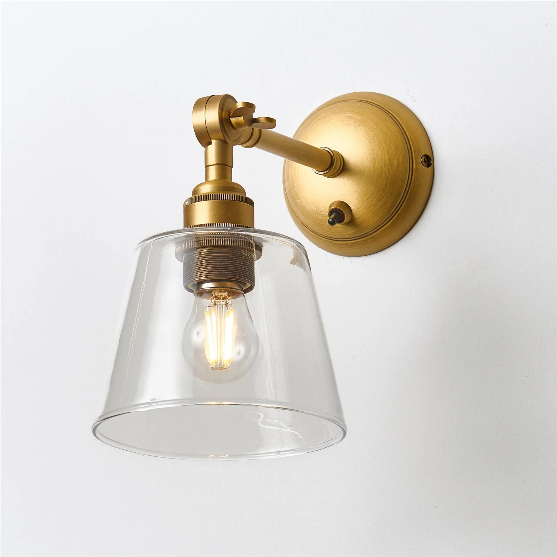Old School Electric Tapered Blown Wall Light : Adjustable Arm - Image 17