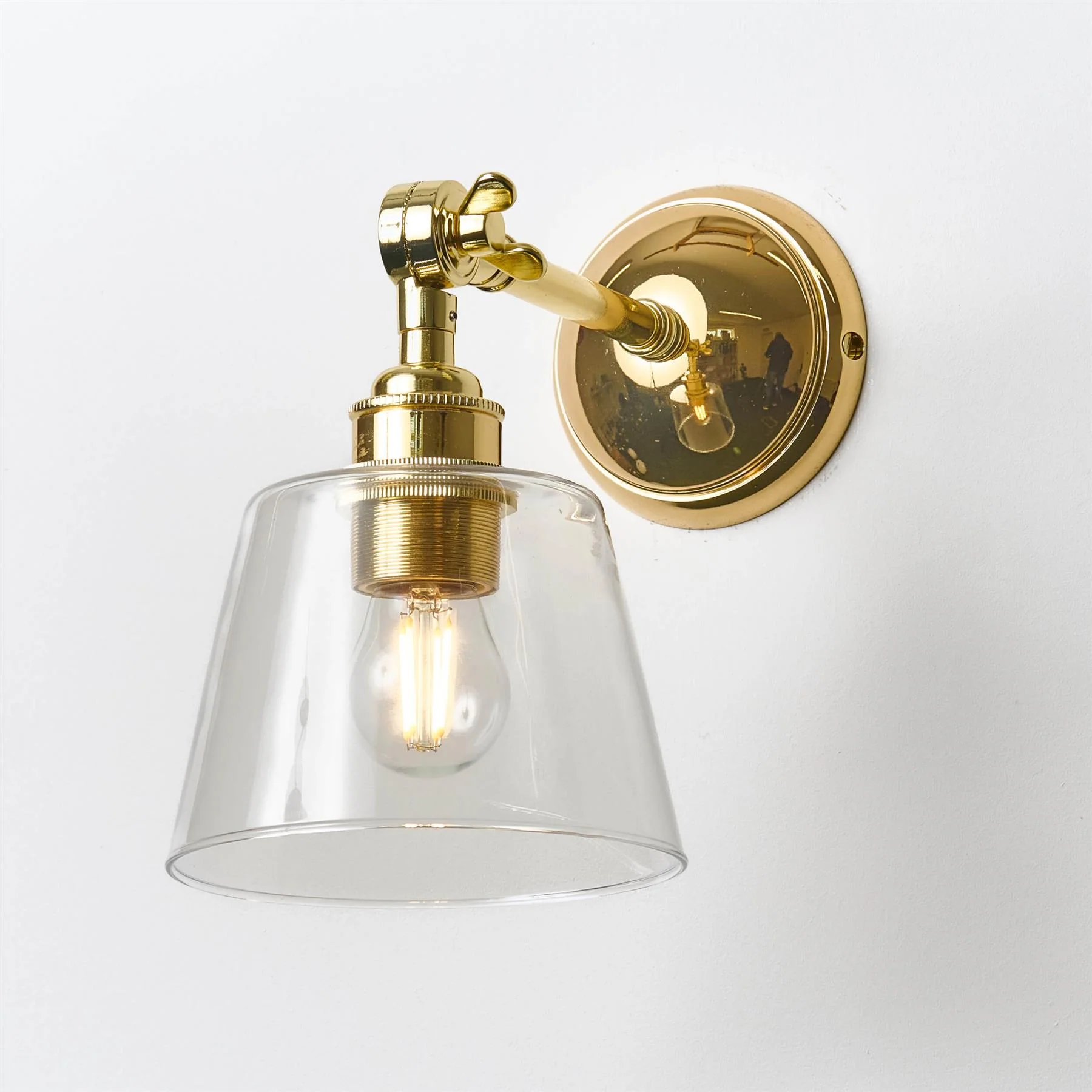 Old School Electric Tapered Blown Wall Light : Adjustable Arm - Image 8