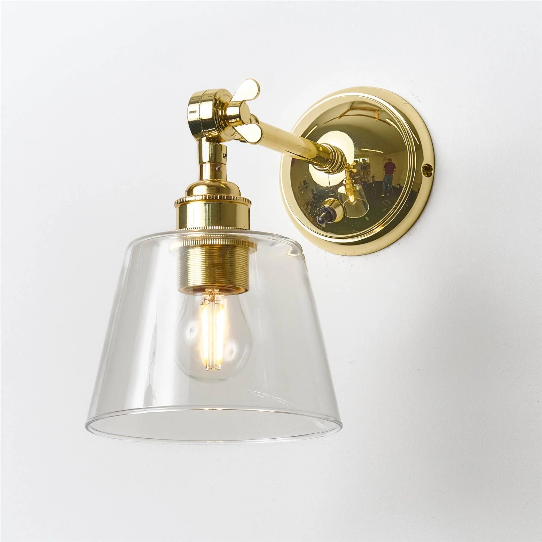 Old School Electric Tapered Blown Wall Light : Adjustable Arm - Image 9
