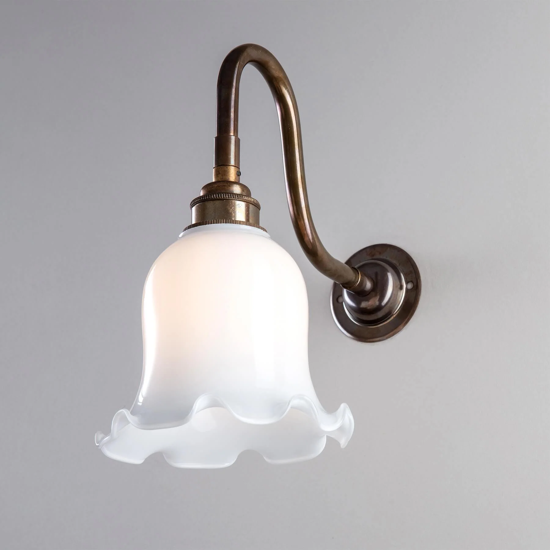 Old School Electric Tulip Wall Light : Swan Arm : Bathroom Version - Image 4