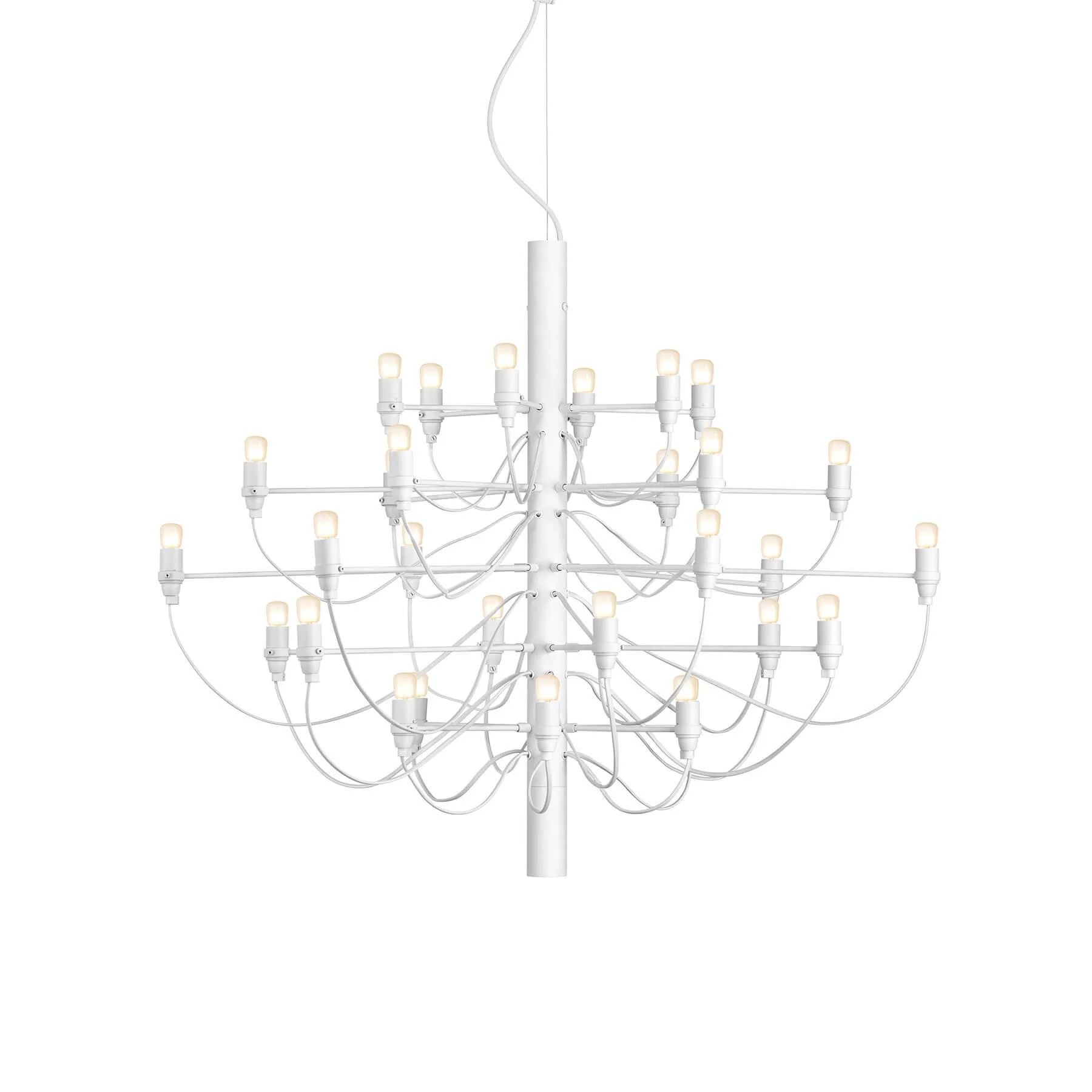 Outlet Flos 2097 Chandelier Light - 30 Bulb, White, Frosted Bulbs