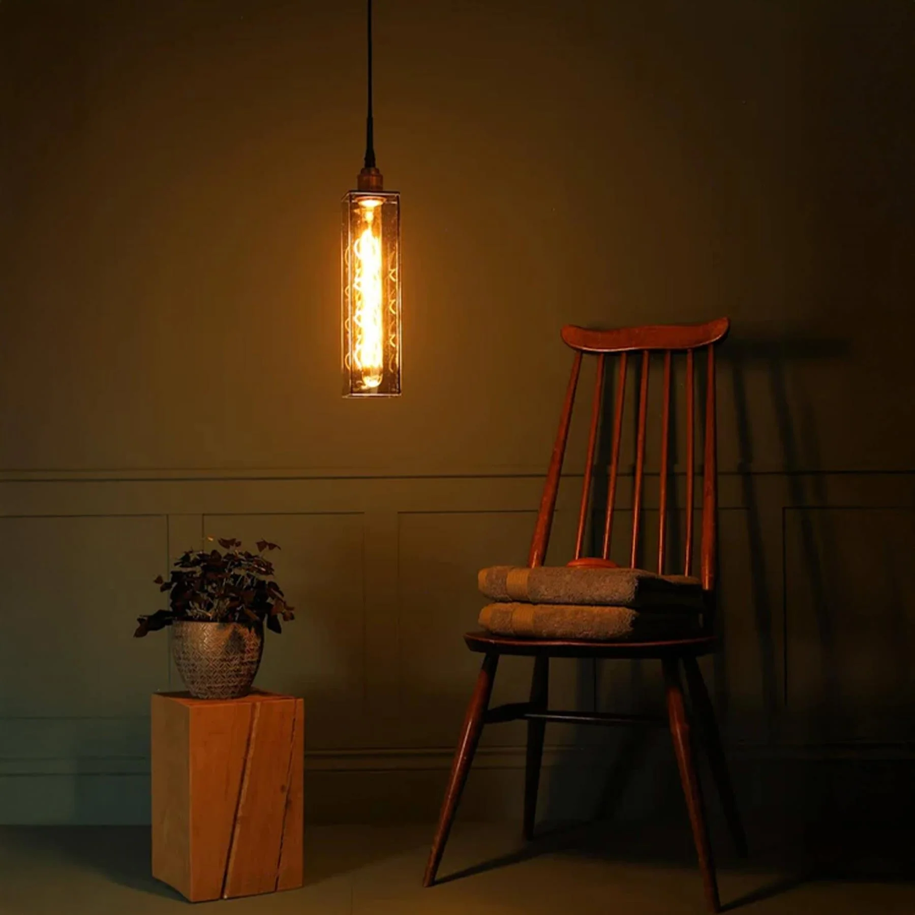 Outlet Signature Small Smoked Glass Bathroom Pendant Light - Image 2