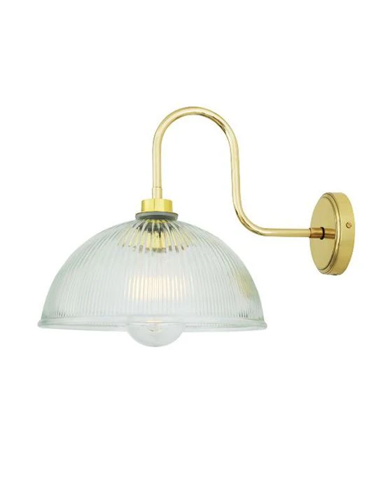 Prismatic IP65 Wall Light - Swan Arm