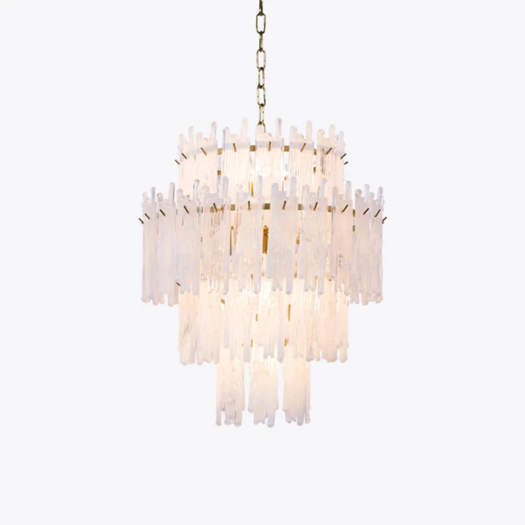 Pure White Lines Frieze Chandelier