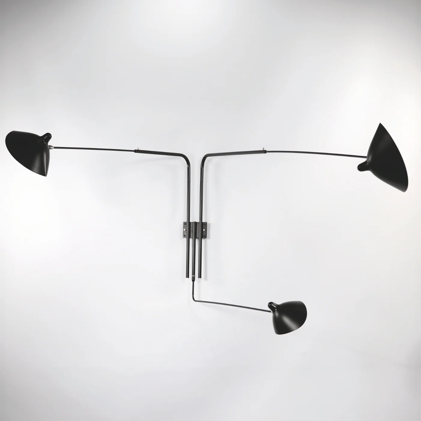 Serge Mouille Applique Pivotants 3 Rotating Straight Arms Wall Lamp
