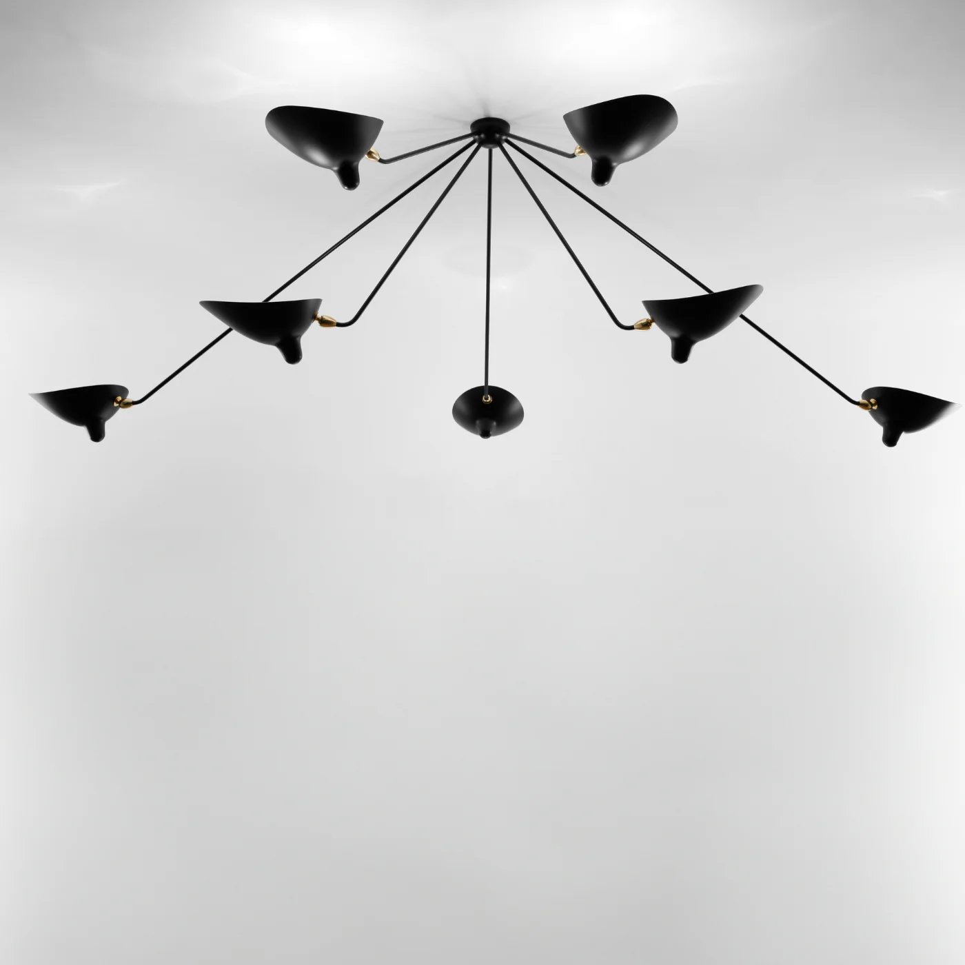 Serge Mouille Plafonnier Araignee 7 Still Arms Wall Lamp