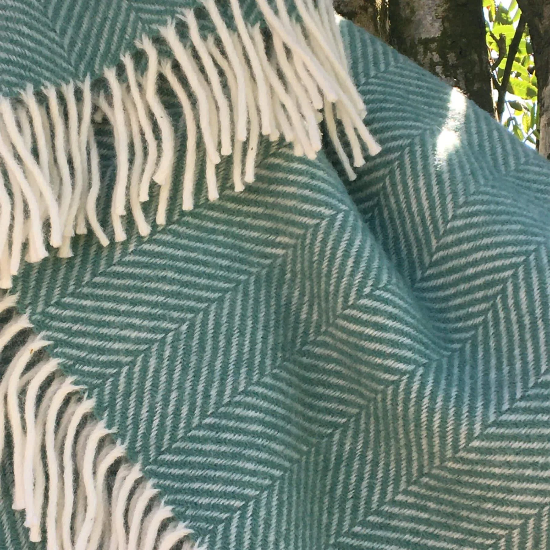 Spearmint Herringbone Soft Throw - Image 2