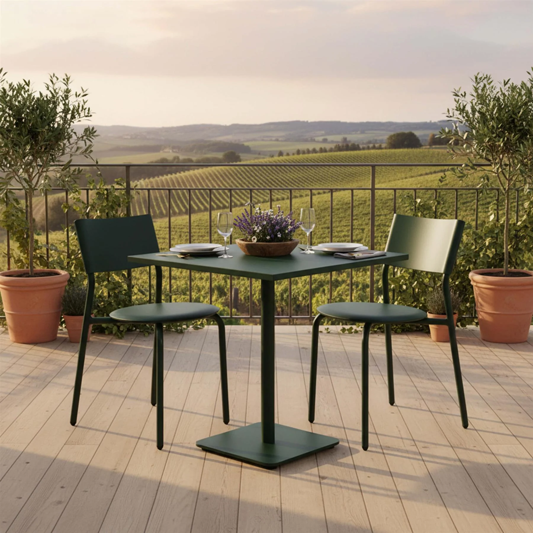 TIPTOE Outdoor Bistro Set with Square Table - Curated by Holloways of Ludlow - Image 4