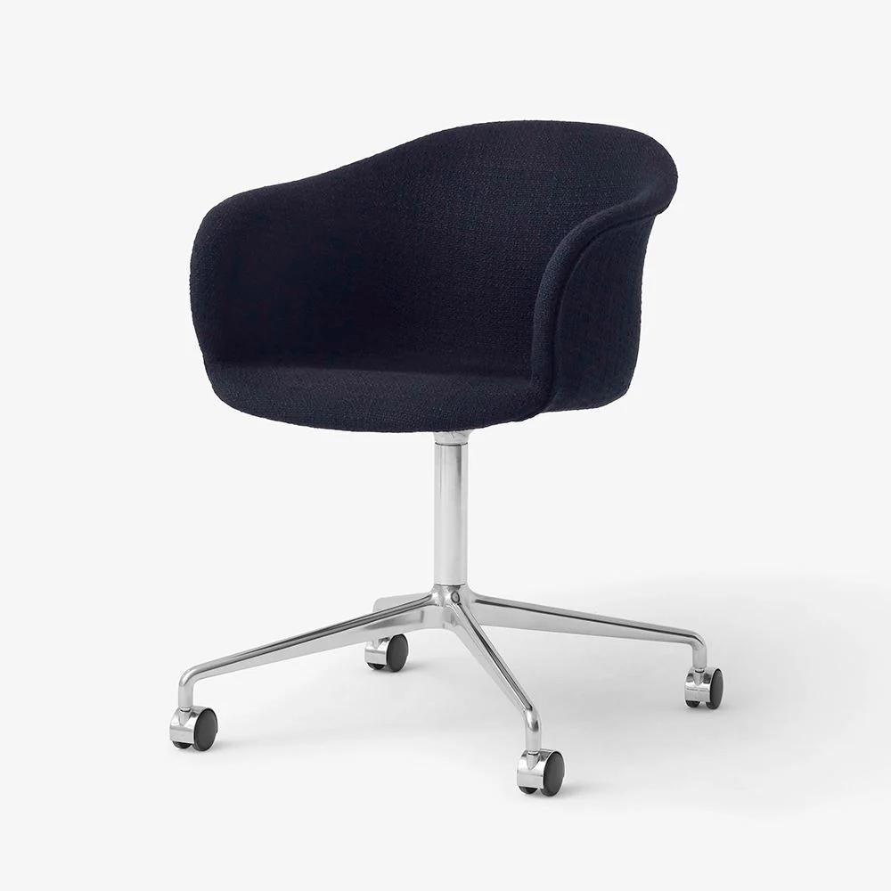 &Tradition JH37 Elefy Chair with Upholstery, Swivel Base & Castors