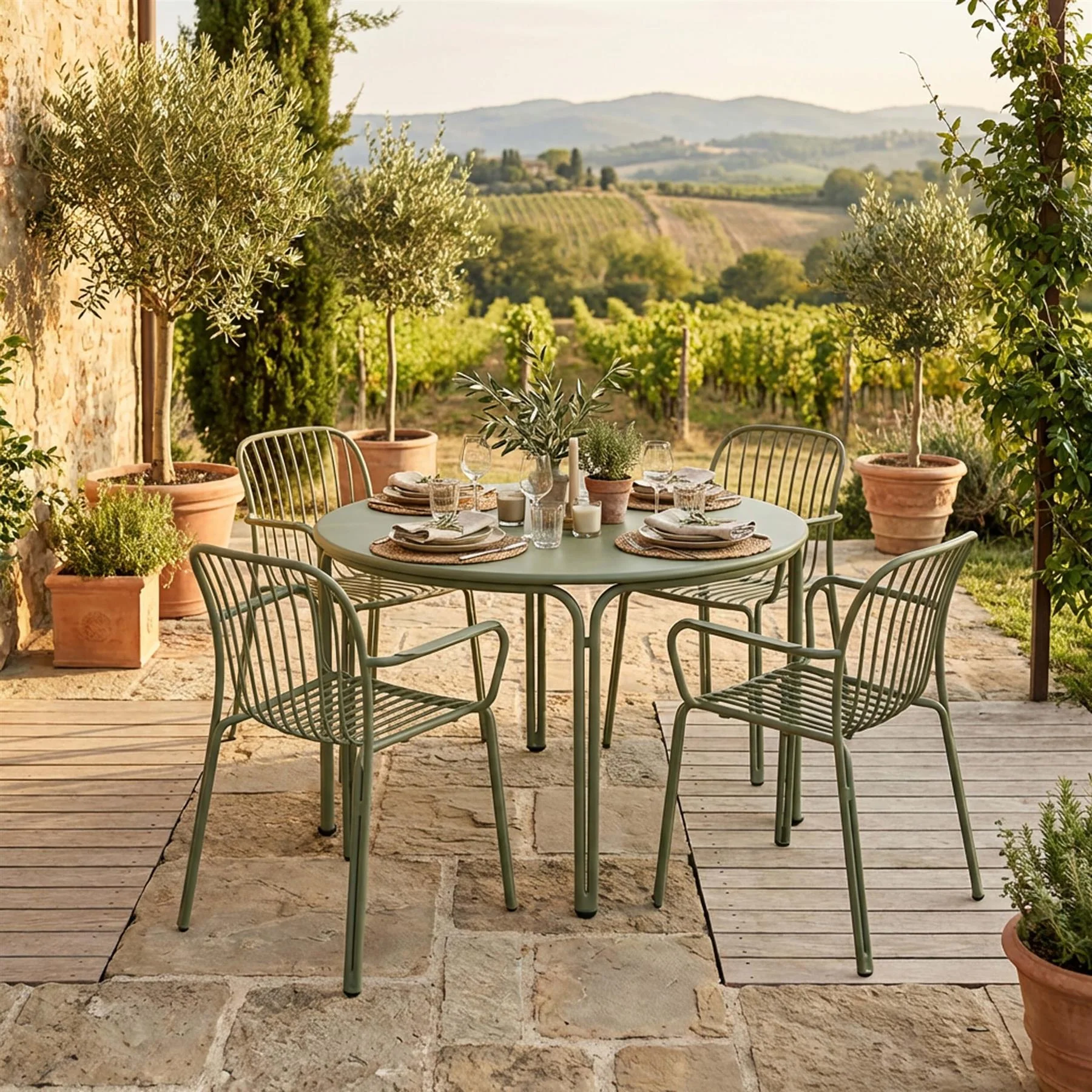 &Tradition Thorvald Round Garden Dining Set - Curated by Holloways of Ludlow - Image 2