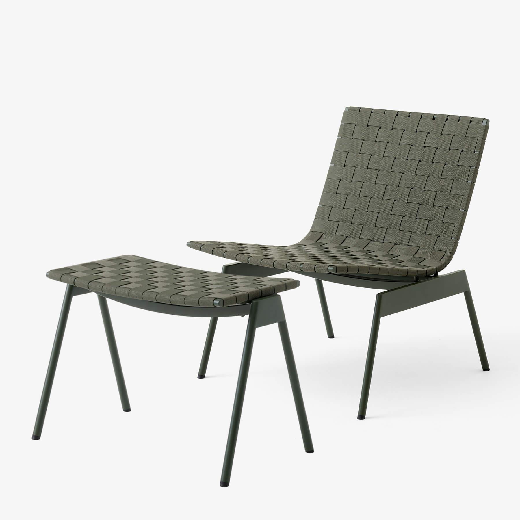 &Tradition Ville Garden Lounge Chair & Footstool - Image 2