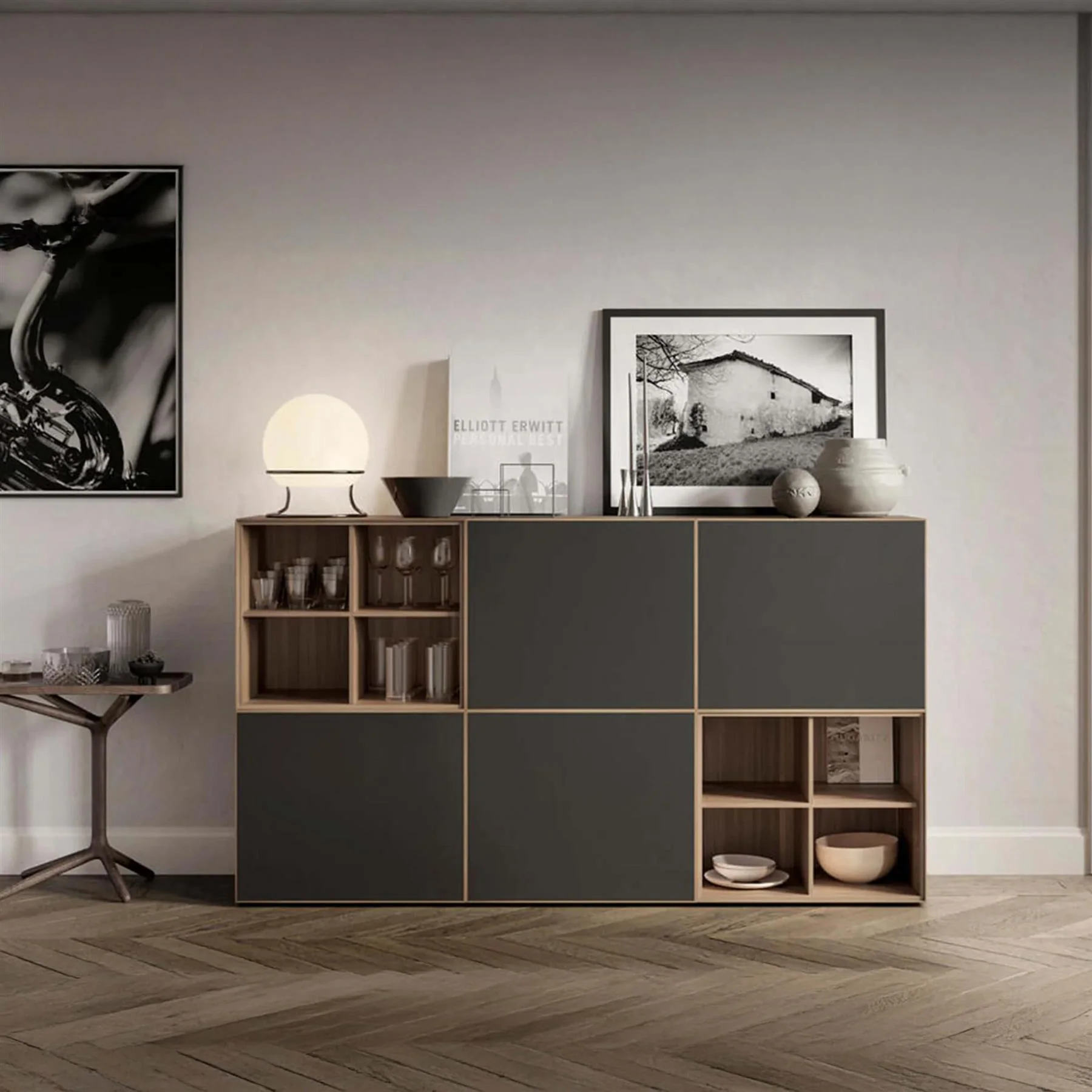 Treku Lauki Large Sideboard - Walnut & Graphite - Image 2
