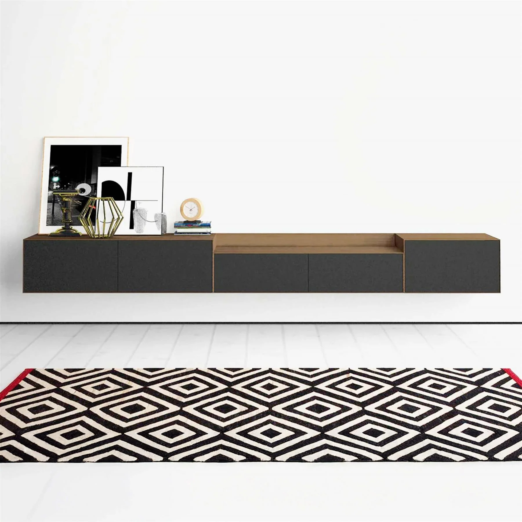 Treku Lauki Wall-Mounted Unit - Walnut & Graphite - Image 2