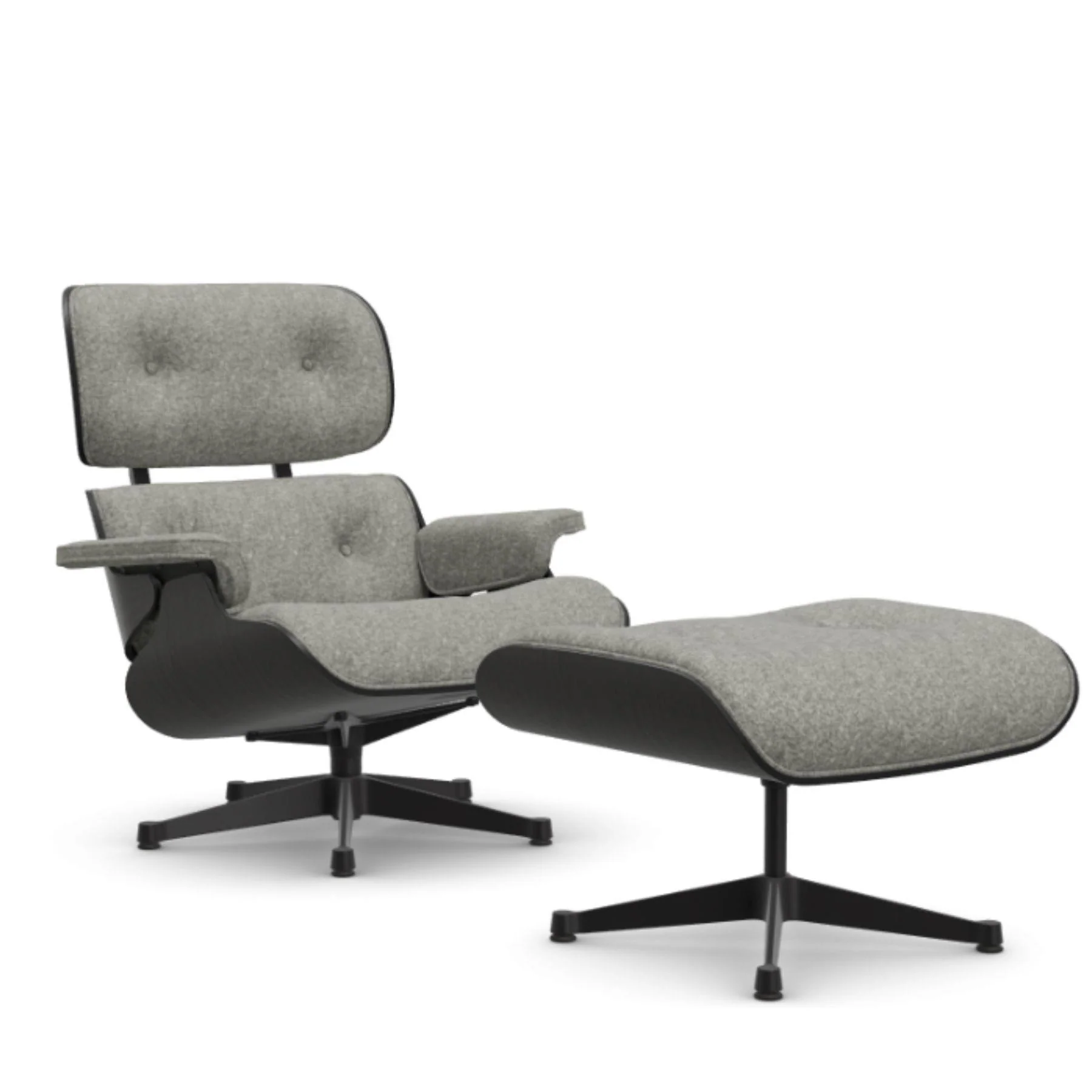 Vitra Eames Contemporary Lounge Chair in Black Chestnut with Footstool - Image 15
