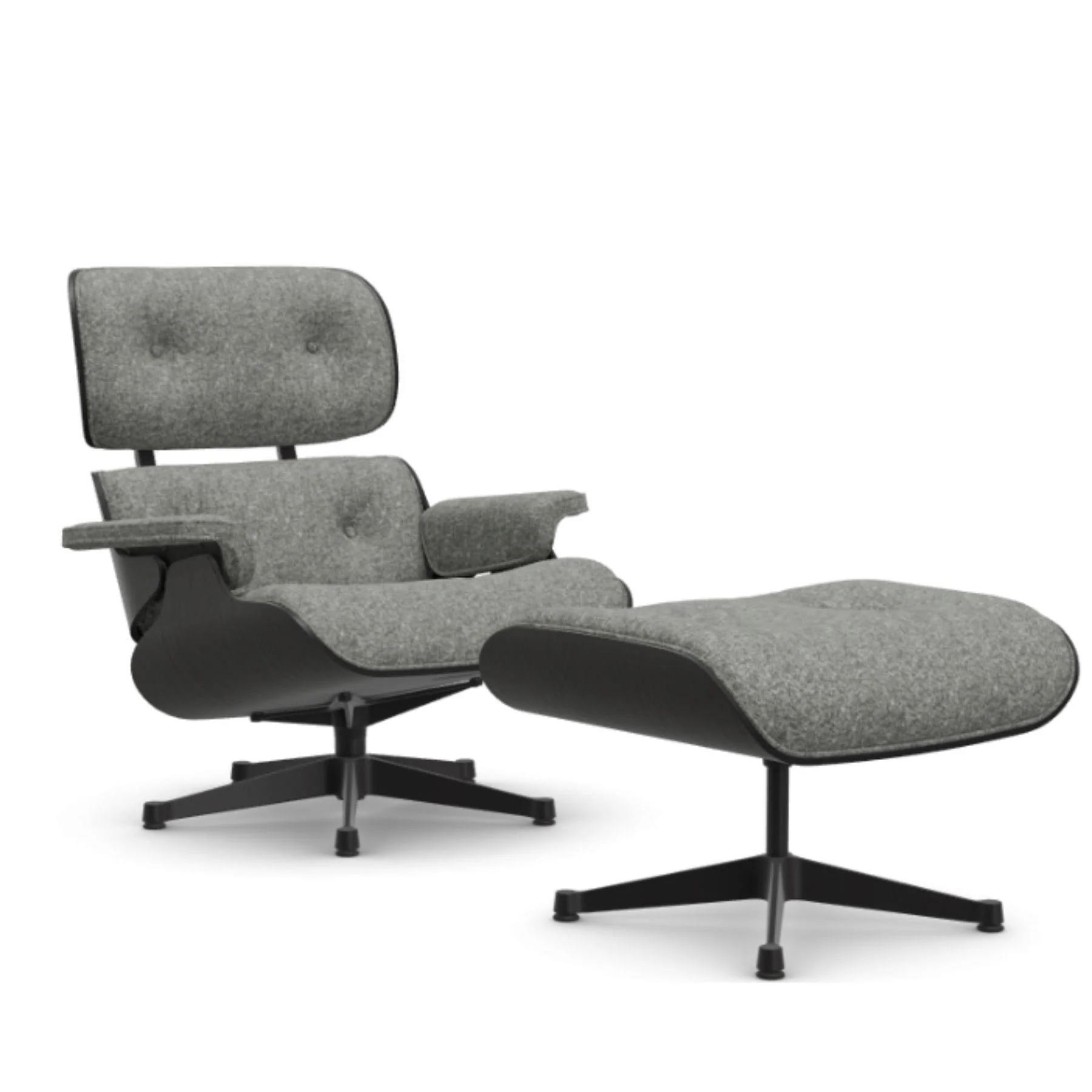 Vitra Eames Contemporary Lounge Chair in Black Chestnut with Footstool - Image 16