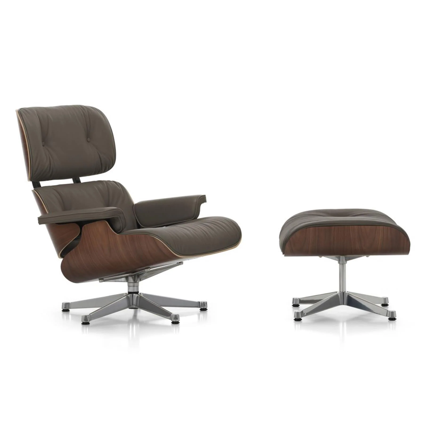 Vitra Eames Contemporary Lounge Chair in Dark Walnut with Footstool - Image 24